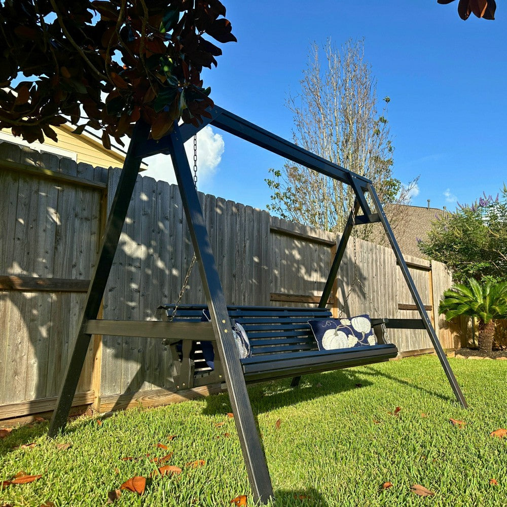Amish Casual Heavy Duty Roll Back Swing with A-Frame Stand | Plow & Hearth