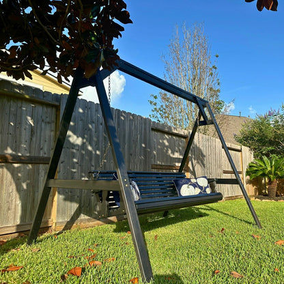 Amish Casual Heavy Duty Roll Back Swing with A-Frame Stand | Plow & Hearth