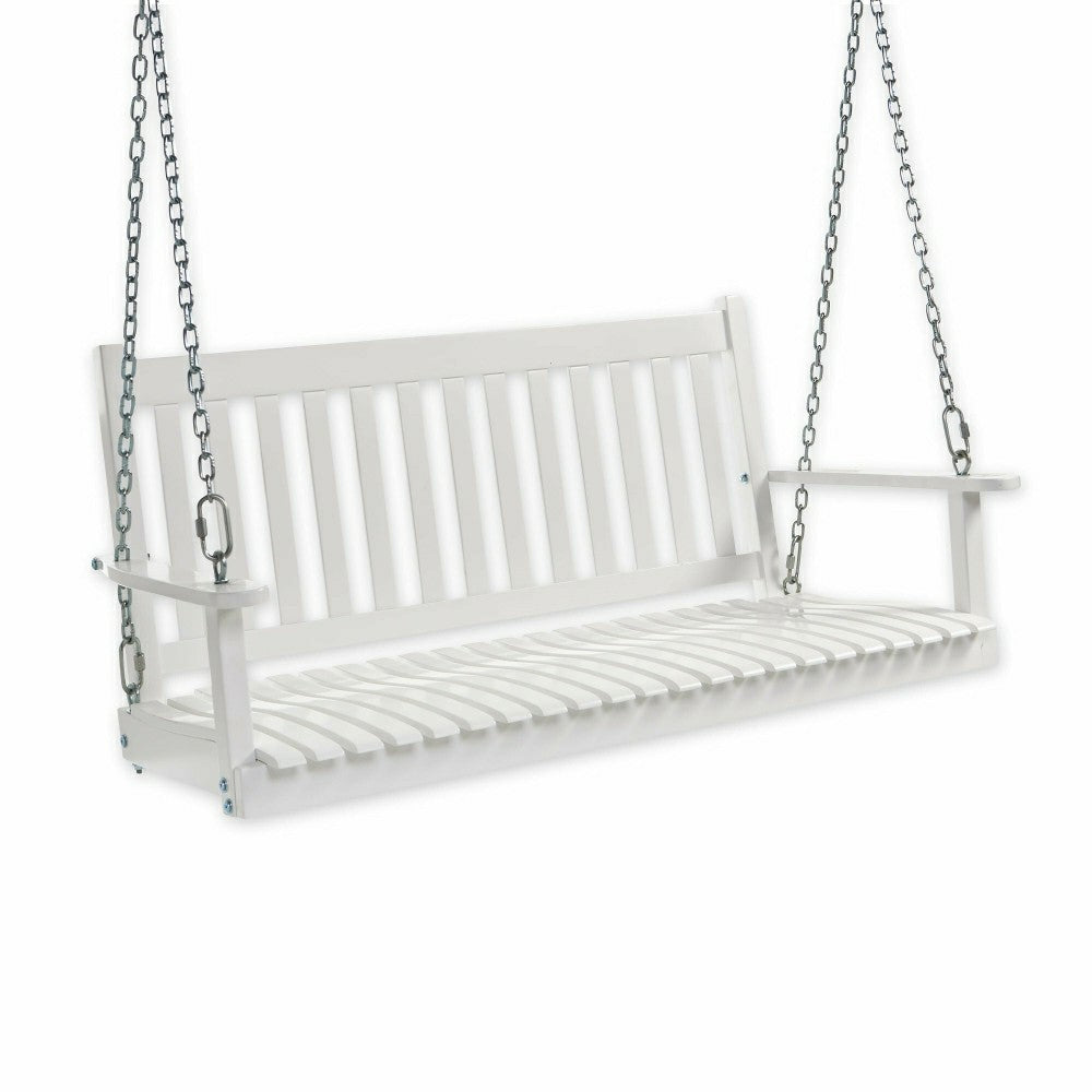 Slatted Wood Porch Swing | Plow & Hearth