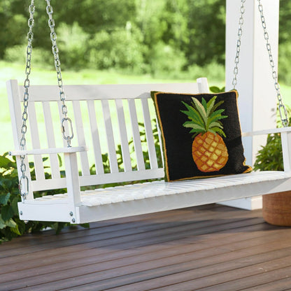 Slatted Wood Porch Swing | Plow & Hearth