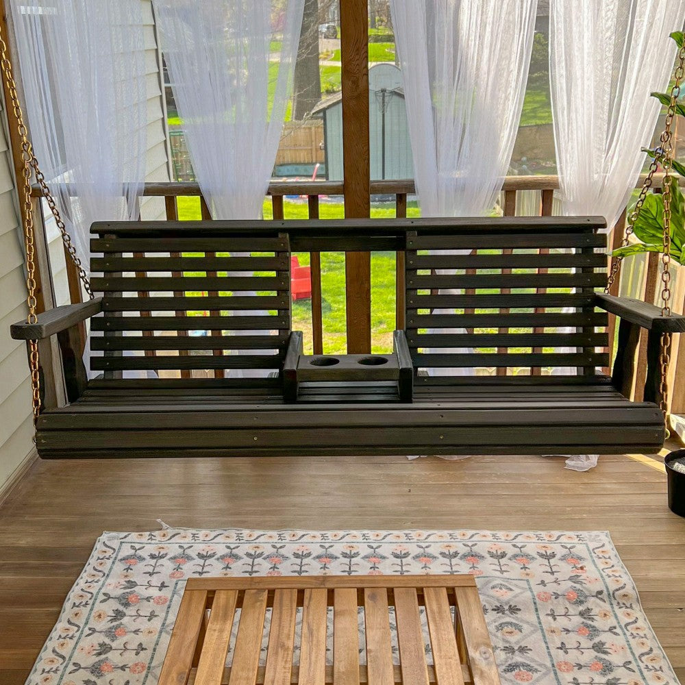 Porchgate Amish Heavy Duty Rollback Console Porch Swing | Plow & Hearth