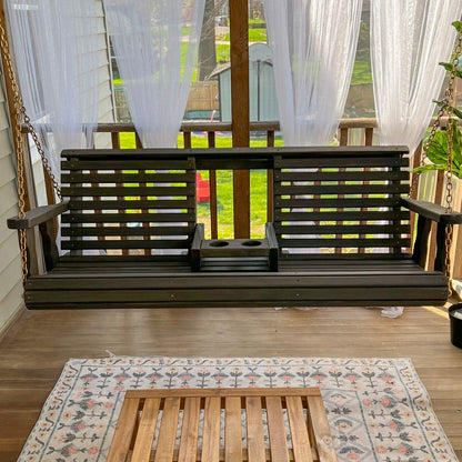 Porchgate Amish Heavy Duty Rollback Console Porch Swing | Plow & Hearth