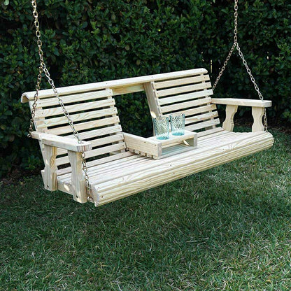 Porchgate Amish Heavy Duty Rollback Console Porch Swing | Plow & Hearth