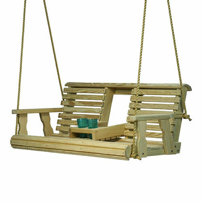 Porchgate Amish Heavy Duty Rollback Console Porch Swing | Plow & Hearth