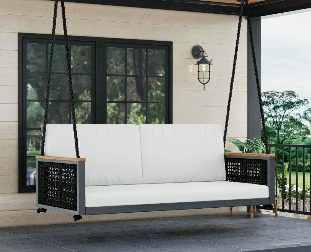 East Green Linden Porch Swing With Cushions | Plow & Hearth