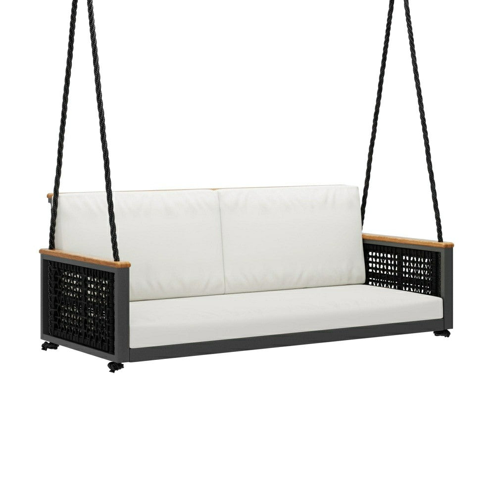 East Green Linden Porch Swing With Cushions | Plow & Hearth