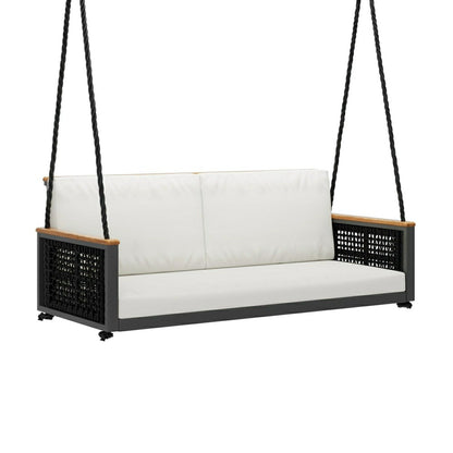 East Green Linden Porch Swing With Cushions | Plow & Hearth