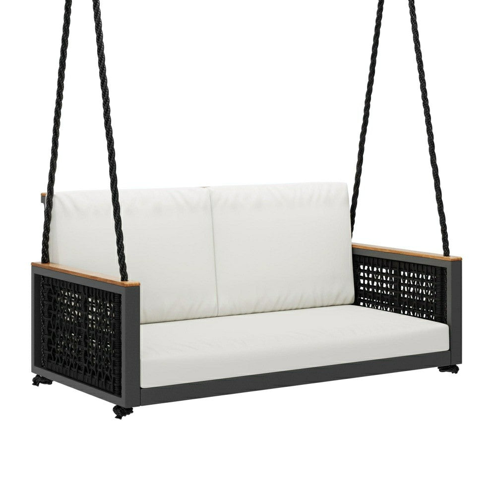 East Green Linden Porch Swing With Cushions | Plow & Hearth