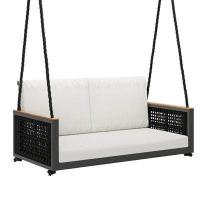East Green Linden Porch Swing With Cushions | Plow & Hearth