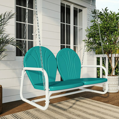 Live Casual Retro Metal Porch Swing | Plow & Hearth