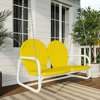 Live Casual Retro Metal Porch Swing | Plow & Hearth