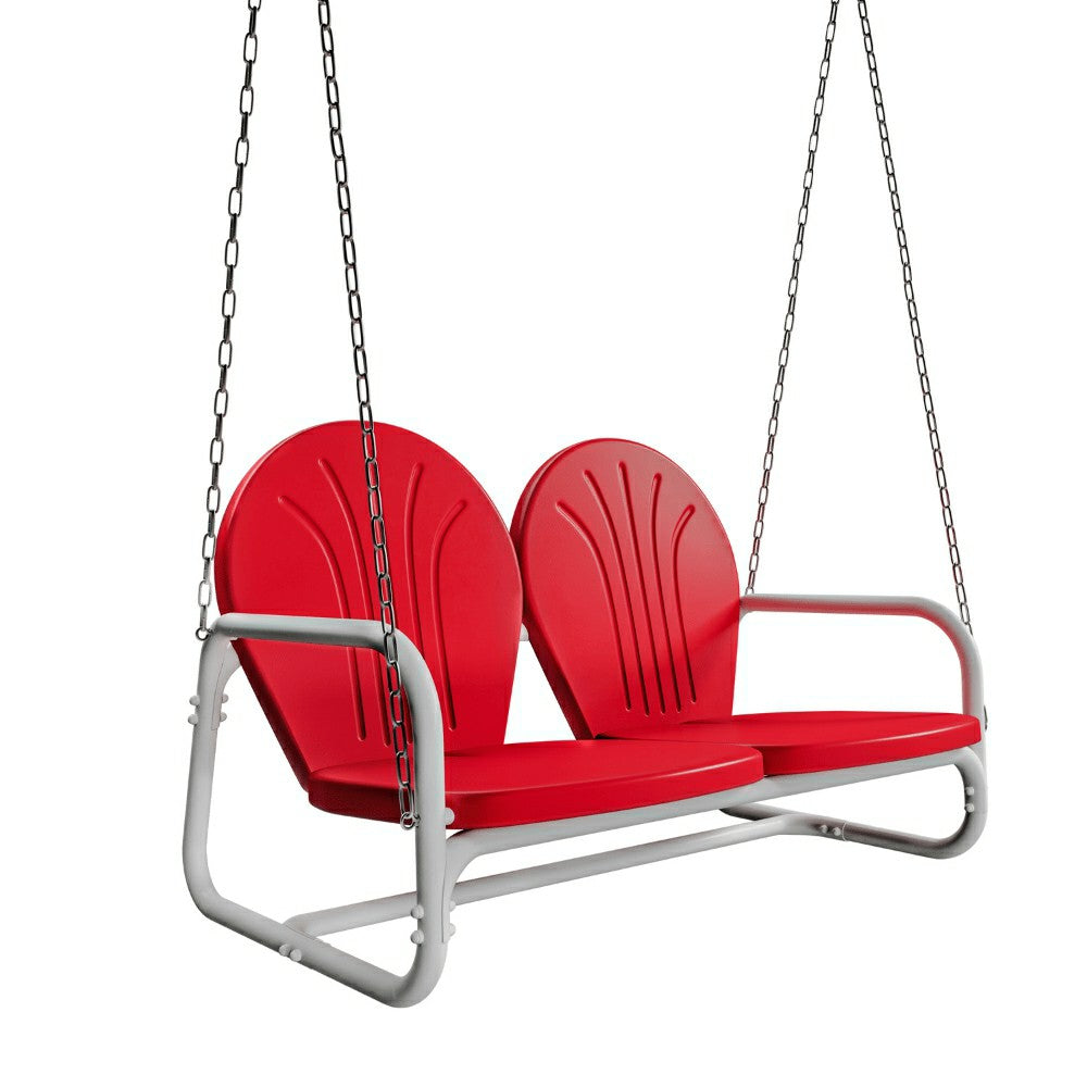 Live Casual Retro Metal Porch Swing | Plow & Hearth