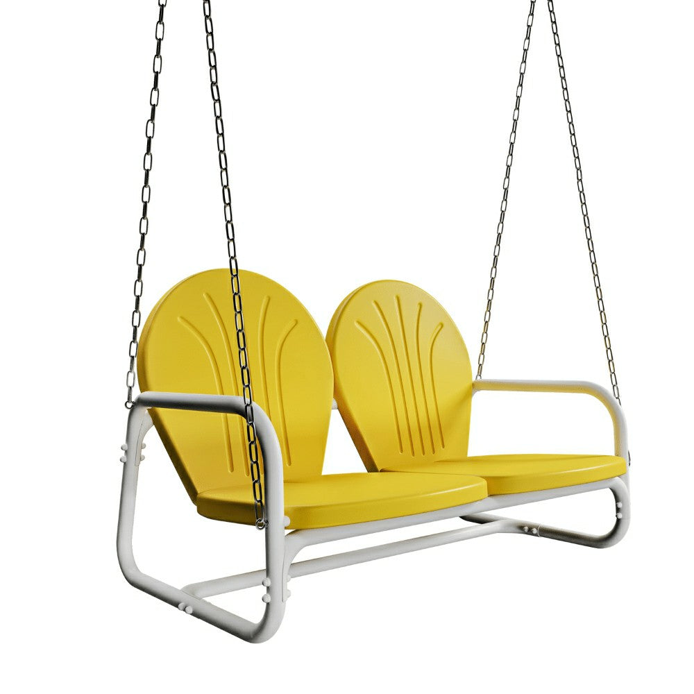 Live Casual Retro Metal Porch Swing | Plow & Hearth