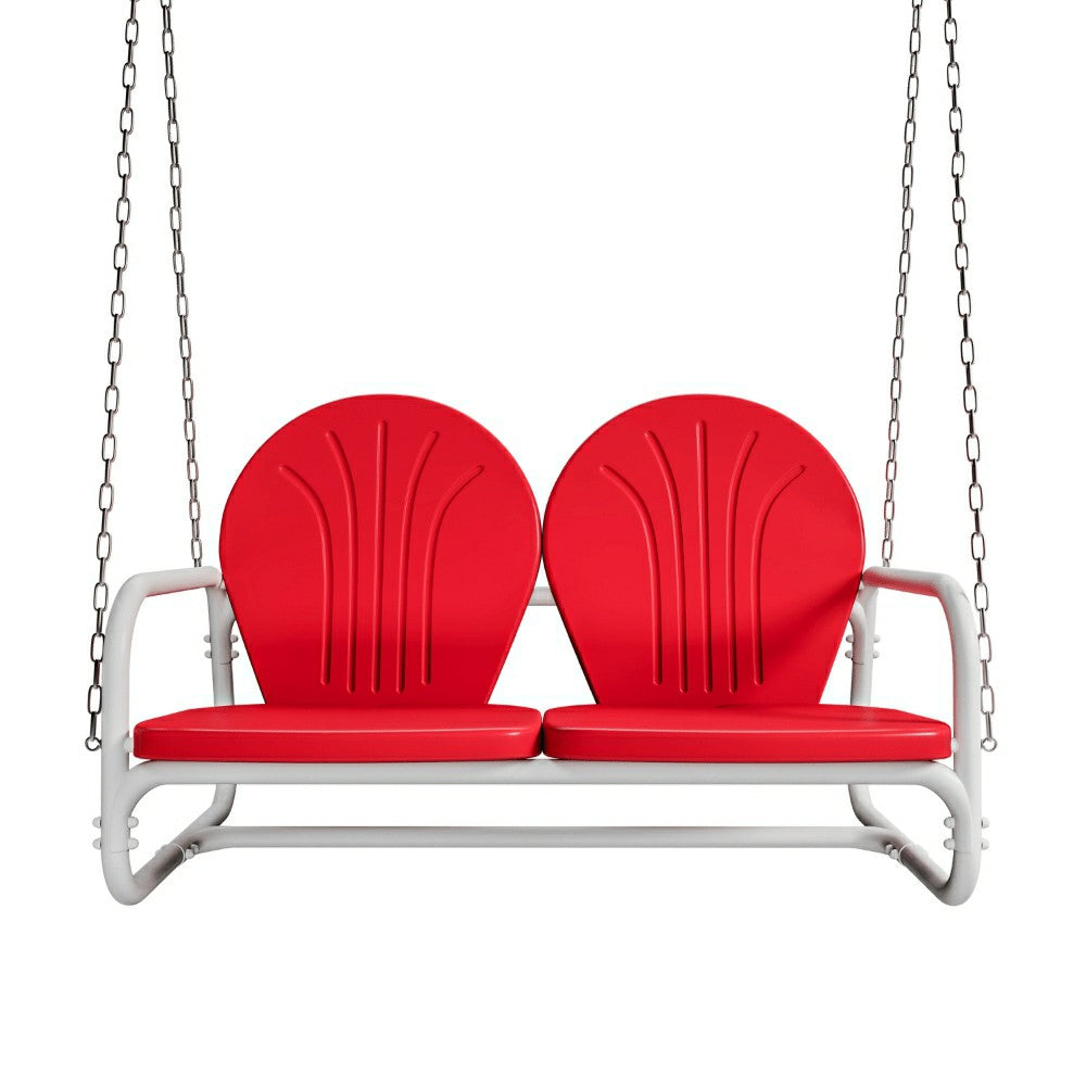 Live Casual Retro Metal Porch Swing | Plow & Hearth