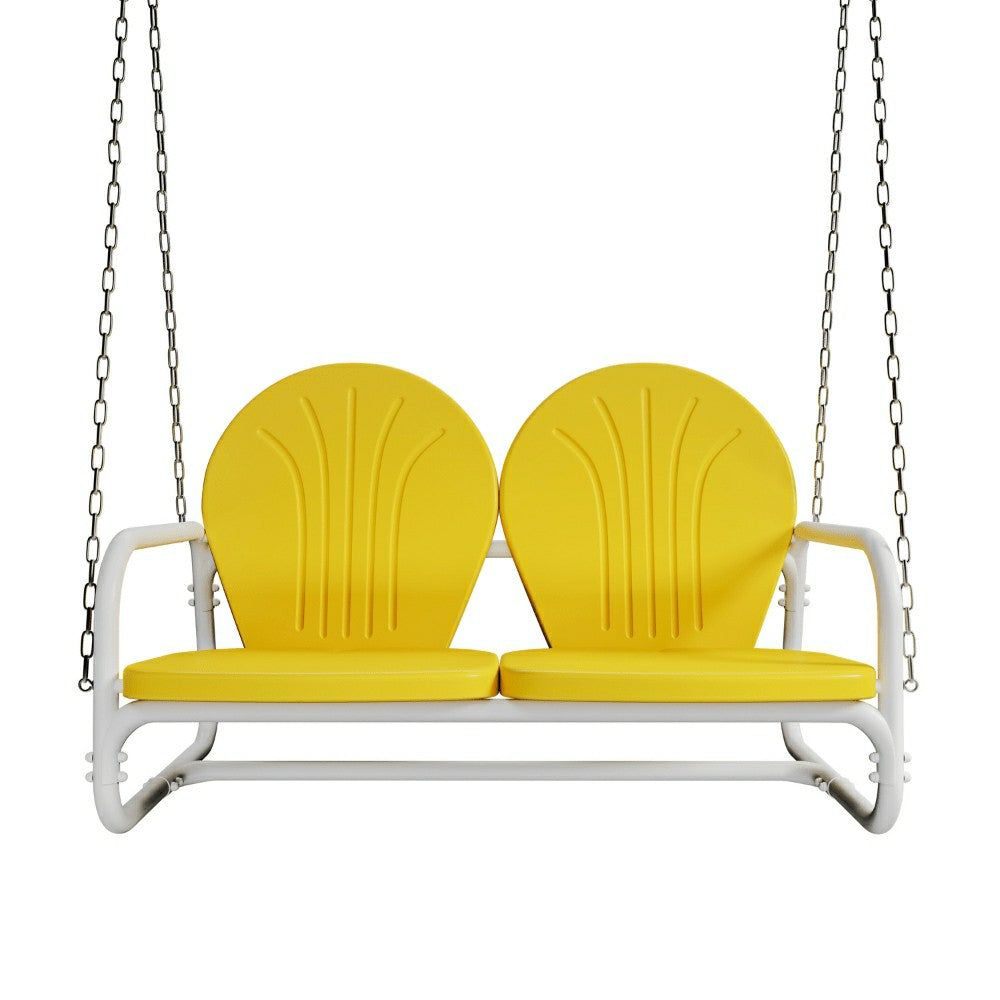 Live Casual Retro Metal Porch Swing | Plow & Hearth