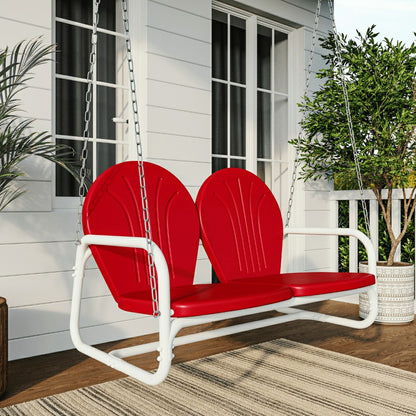 Live Casual Retro Metal Porch Swing | Plow & Hearth