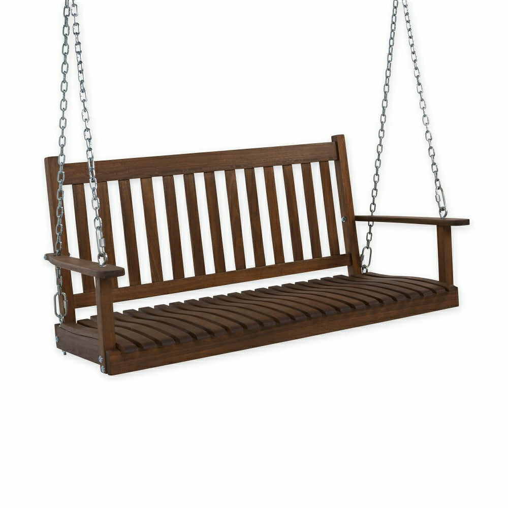 Slatted Wood Porch Swing | Plow & Hearth