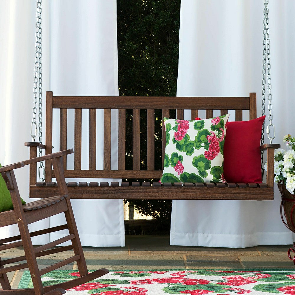 Slatted Wood Porch Swing | Plow & Hearth