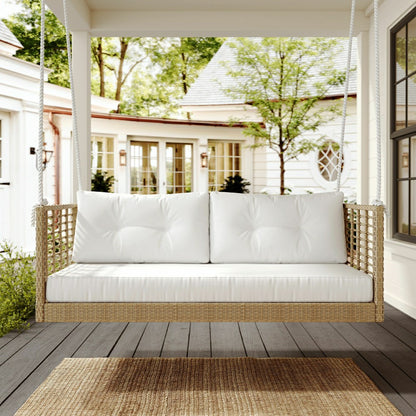 East Green Millie Love Seat Porch Swing with Cushions | Plow & Hearth