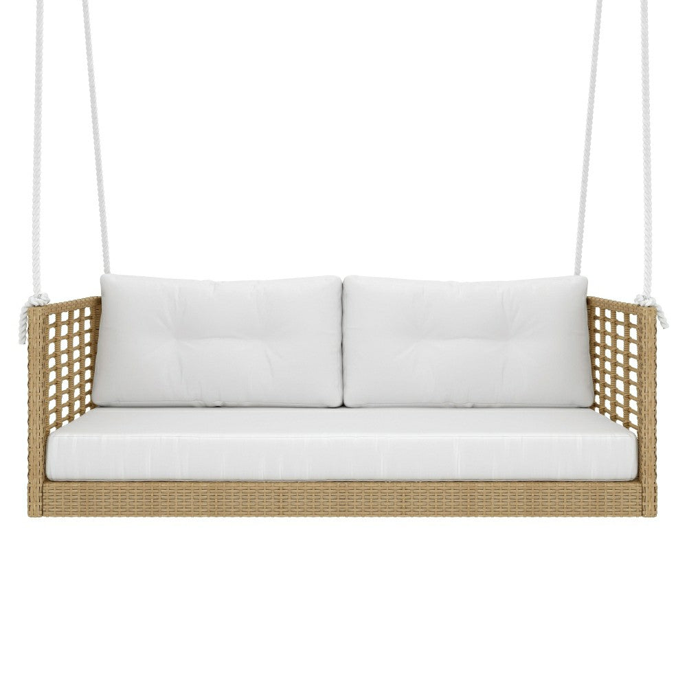 East Green Millie Love Seat Porch Swing with Cushions | Plow & Hearth