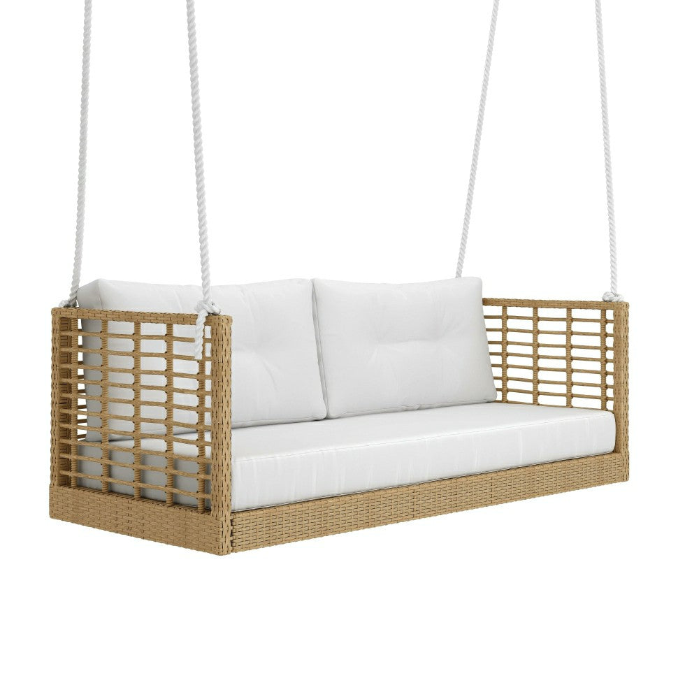 East Green Millie Love Seat Porch Swing with Cushions | Plow & Hearth