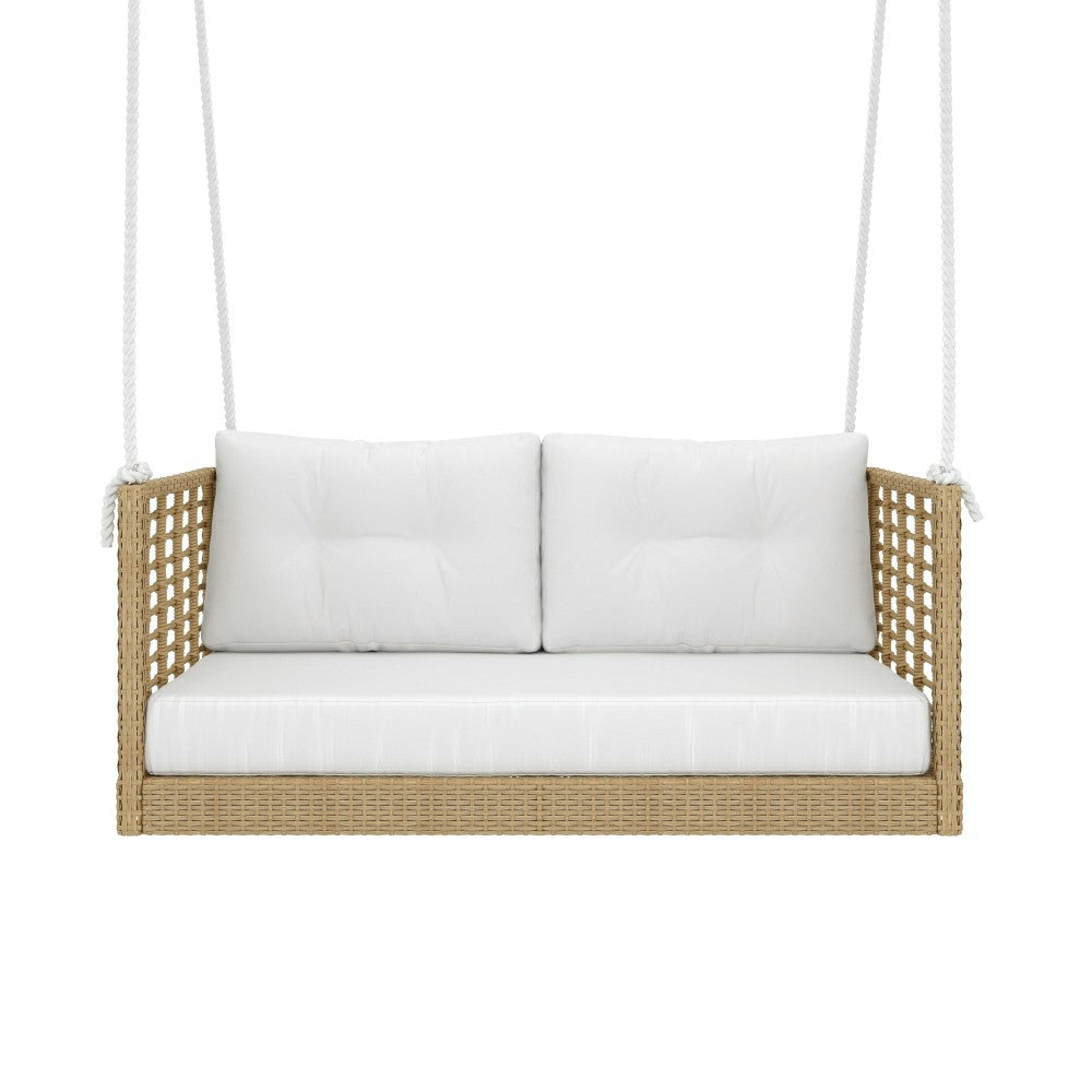 East Green Millie Love Seat Porch Swing with Cushions | Plow & Hearth