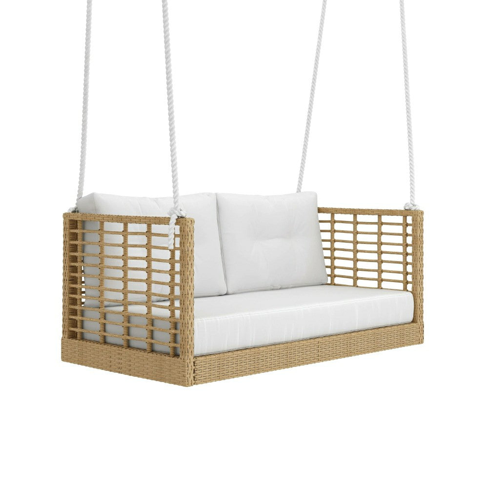 East Green Millie Love Seat Porch Swing with Cushions | Plow & Hearth