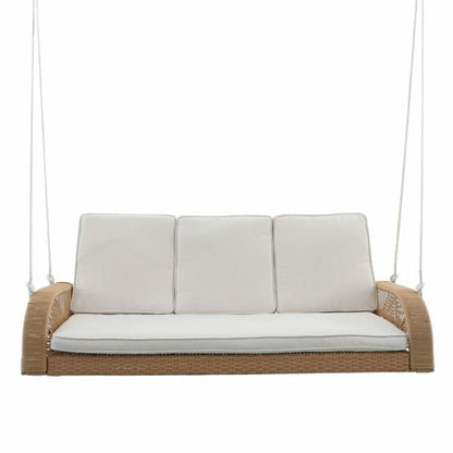 East Green Lucca Wicker Porch Swing with Cushions | Plow & Hearth