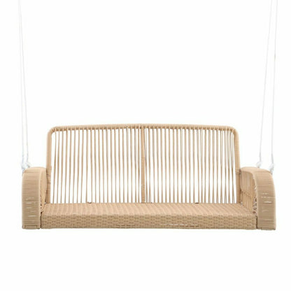 East Green Lucca Wicker Porch Swing with Cushions | Plow & Hearth