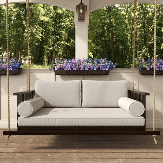 Live Casual The Madison Steel Daybed Swing With Cushions | Plow & Hearth