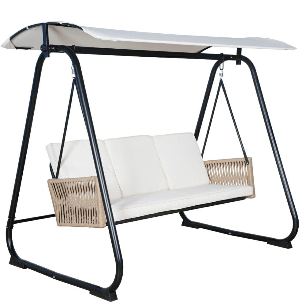 East Green Parker Patio Swing with Canopy Stand | Plow & Hearth