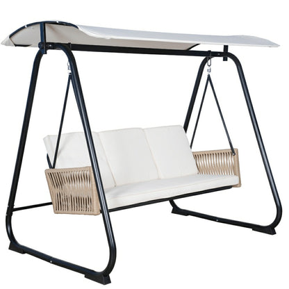 East Green Parker Patio Swing with Canopy Stand | Plow & Hearth
