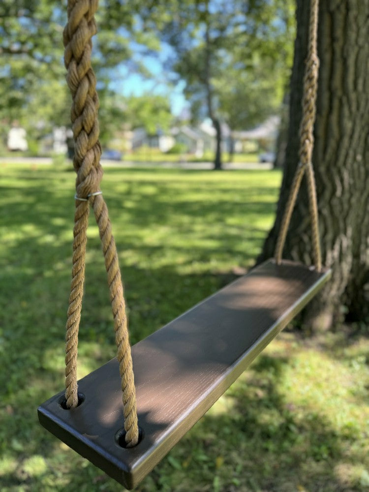 Dark Brown Stained Classic Bench Swing | Plow & Hearth