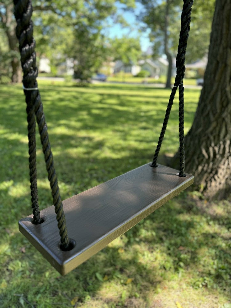 Dark Brown Stained Classic Bench Swing | Plow & Hearth
