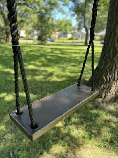 Dark Brown Stained Classic Bench Swing | Plow & Hearth