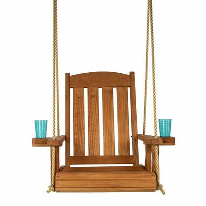 Amish Casual Heavy Duty Outdoor Wood Swing Chair in Cedar Stain | Plow & Hearth
