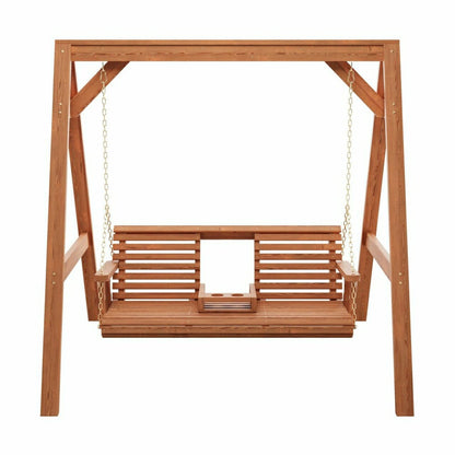 Amish Casual Console Porch Swing with A-Frame Stand | Plow & Hearth