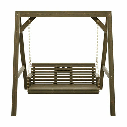 Amish Casual Console Porch Swing with A-Frame Stand | Plow & Hearth