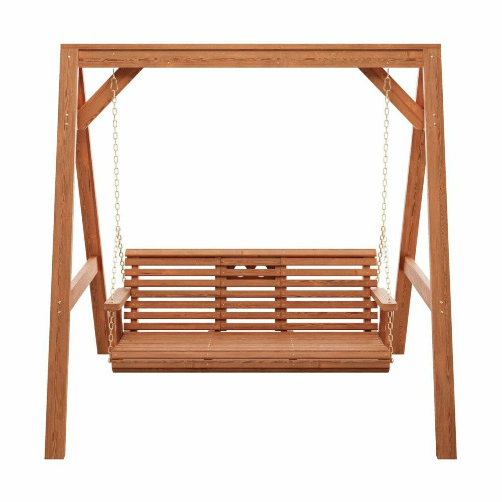 Amish Casual Console Porch Swing with A-Frame Stand | Plow & Hearth