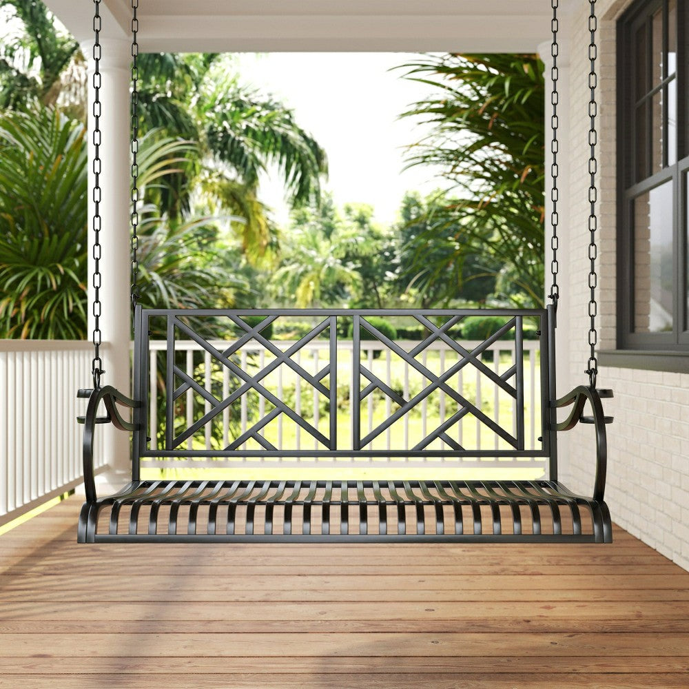 Live Casual Logan Metal Porch Swing | Plow & Hearth