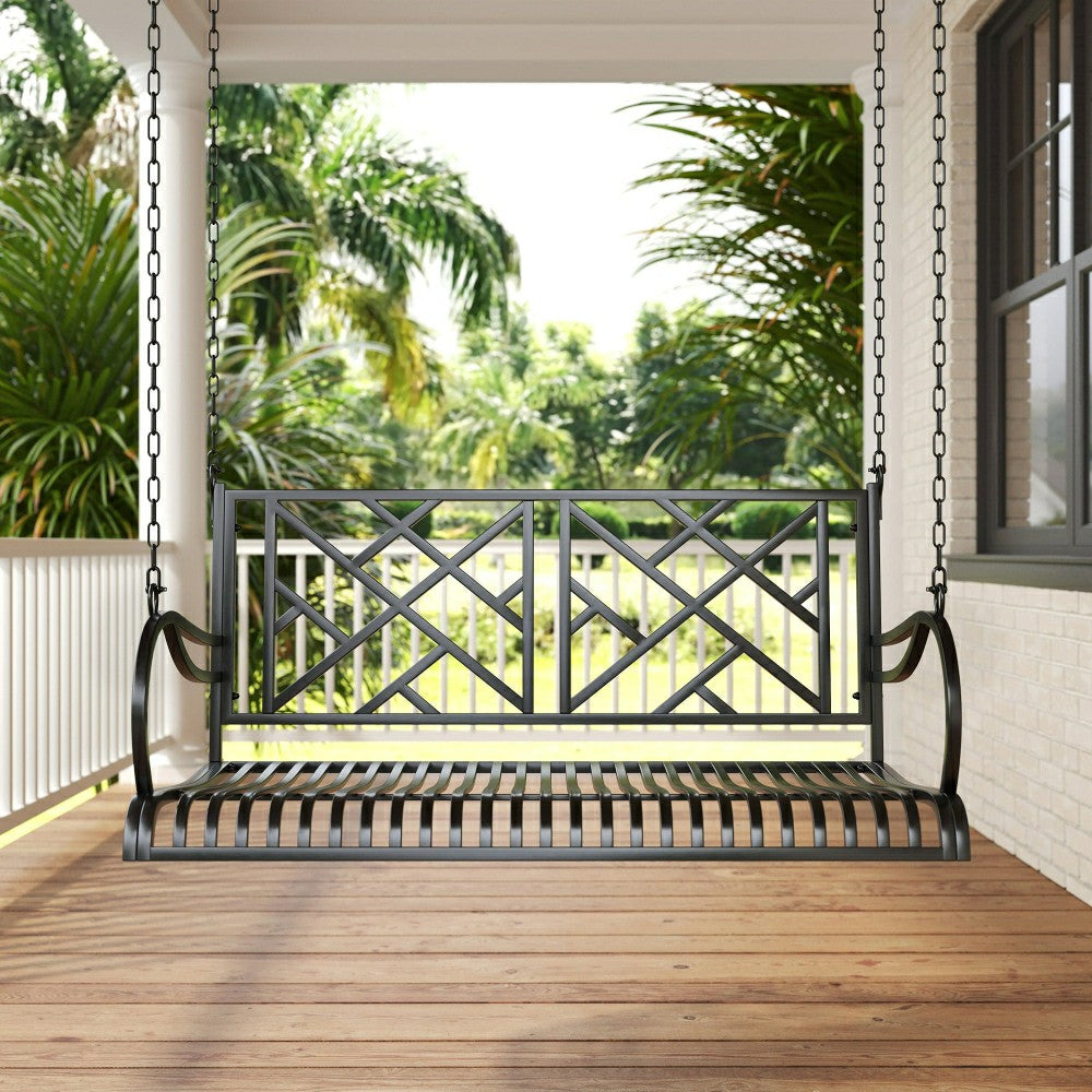 Live Casual Logan Metal Porch Swing | Plow & Hearth