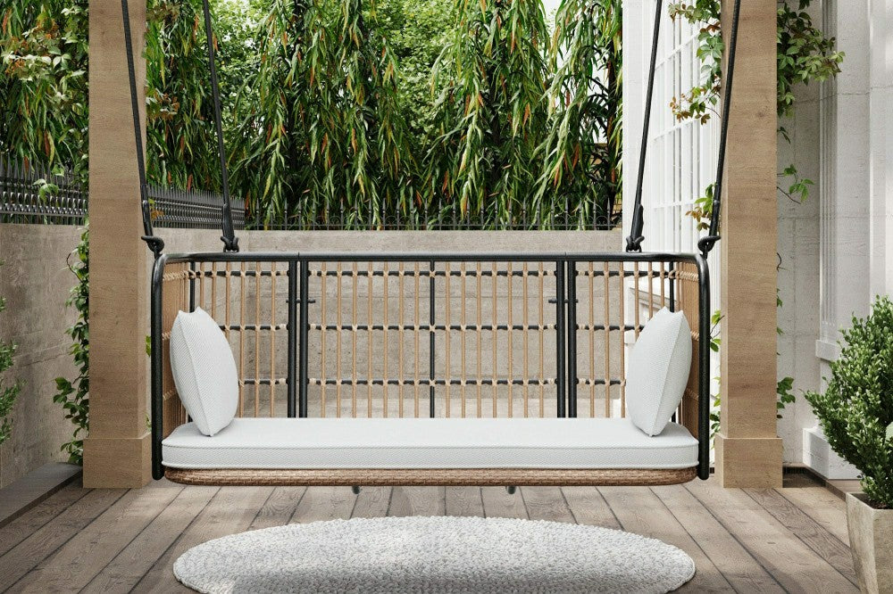 East Green Remy Porch Swing with Cushion | Plow & Hearth