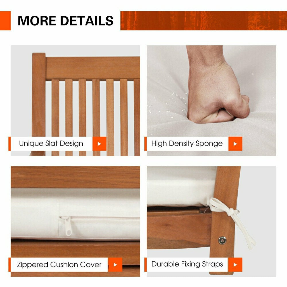 Wood Porch Swing Bench with Cushion | Plow & Hearth