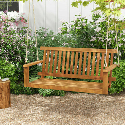 Acacia Wood Porch Swing Bench | Plow & Hearth