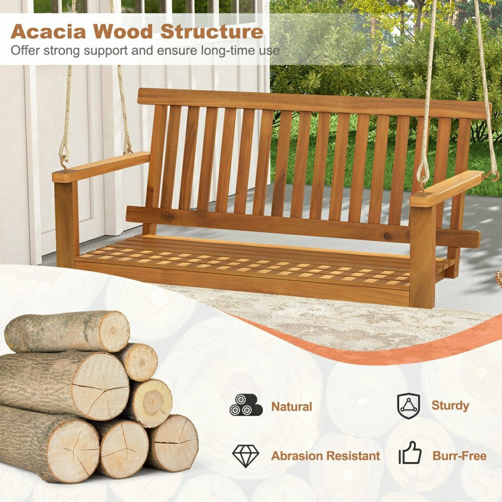 Acacia Wood Porch Swing Bench | Plow & Hearth