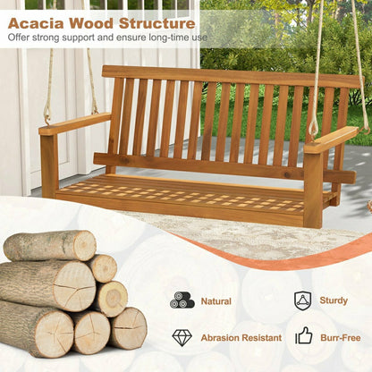 Acacia Wood Porch Swing Bench | Plow & Hearth