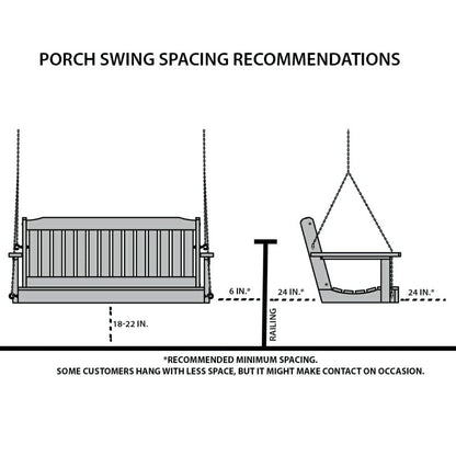 Keystone Amish Co. 5 Foot Milan Red Cedar Porch Swing without Cupholde | Plow & Hearth