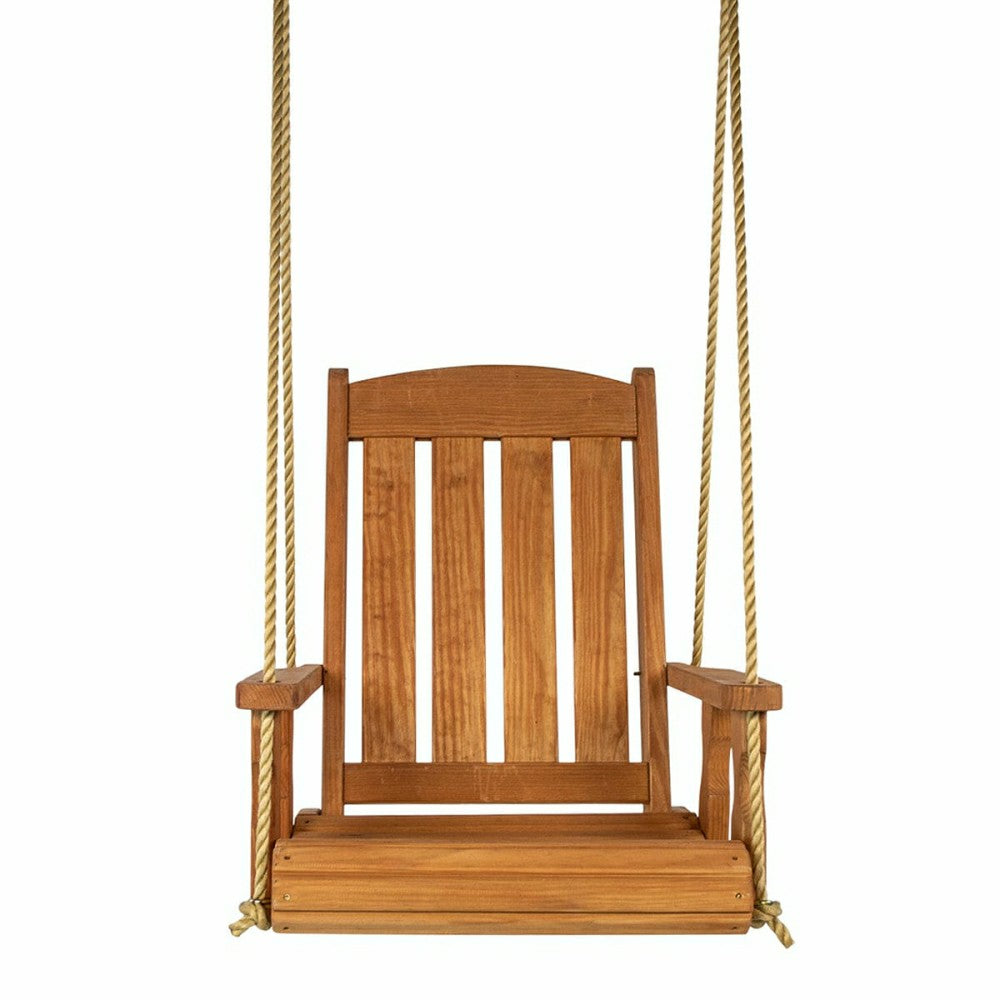 Heavy Duty Outdoor Wood Swing Chair - Cedar Clearcoat | Plow & Hearth