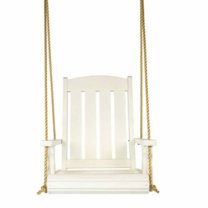 Heavy Duty Outdoor Wood Swing Chair - White Stain | Plow & Hearth