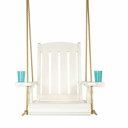 Heavy Duty Outdoor Wood Swing Chair - White Stain | Plow & Hearth